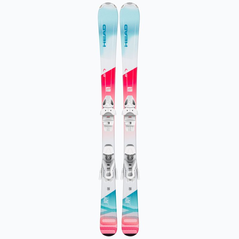 Sci da discesa per bambini HEAD Joy Easy Jrs + attacchi Jrs 7.5 bianco/blu/rosa 10