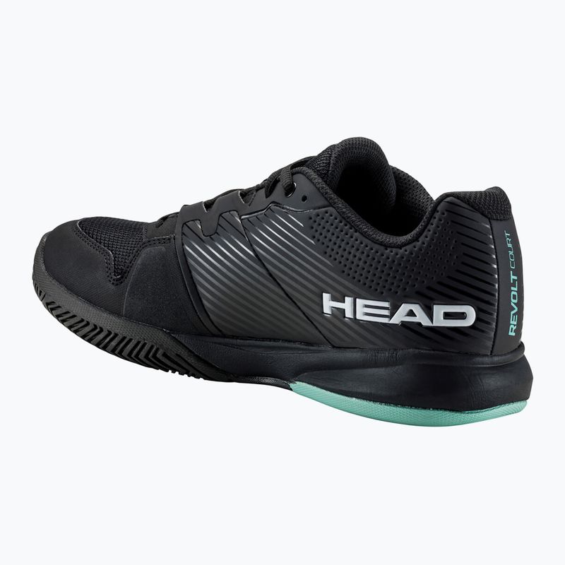 Scarpe da tennis HEAD Revolt Court da uomo nero/teal 12