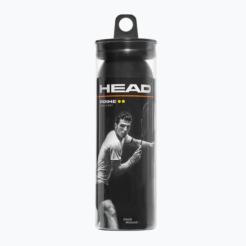 HEAD 3-Ball Tube Prime palline da squash 3 pezzi nero.