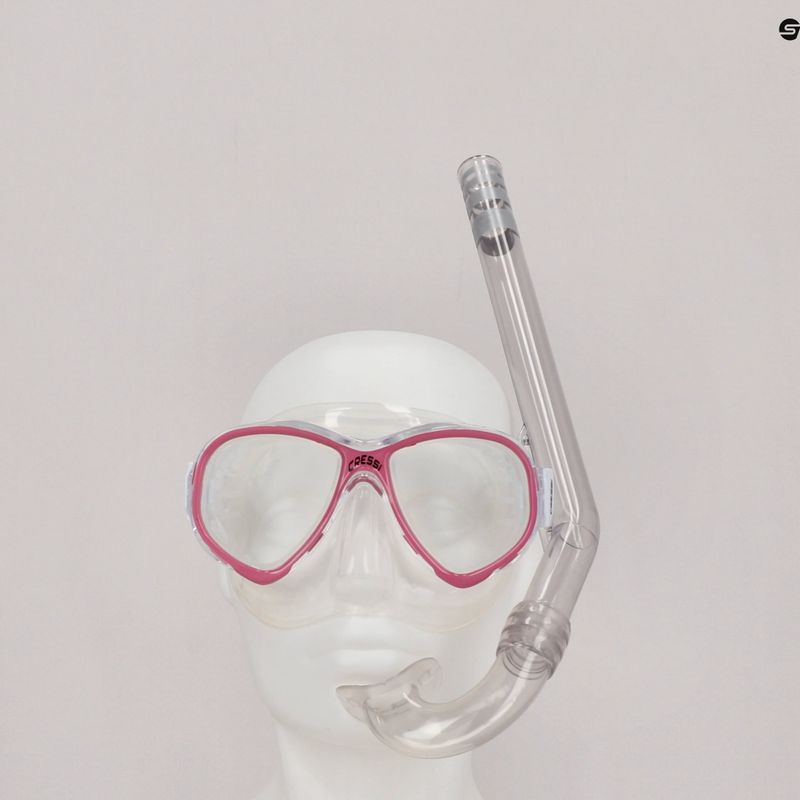 Set da snorkeling per bambini Cressi Perla + Minigringo trasparente/rosa 5