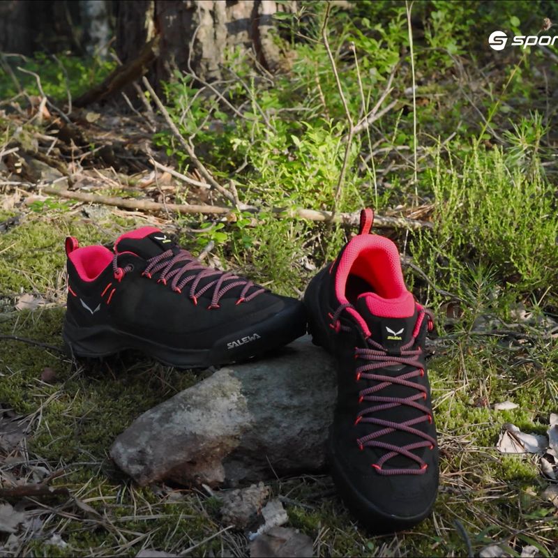 Salewa Wildfire Leather scarpe da trekking da donna nero/fluo coral 10