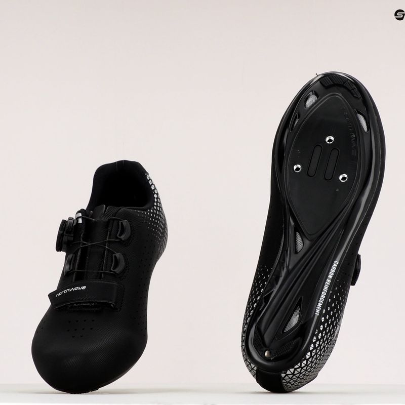 Northwave Core Plus 2 Wide nero/argento scarpe da strada da uomo 10