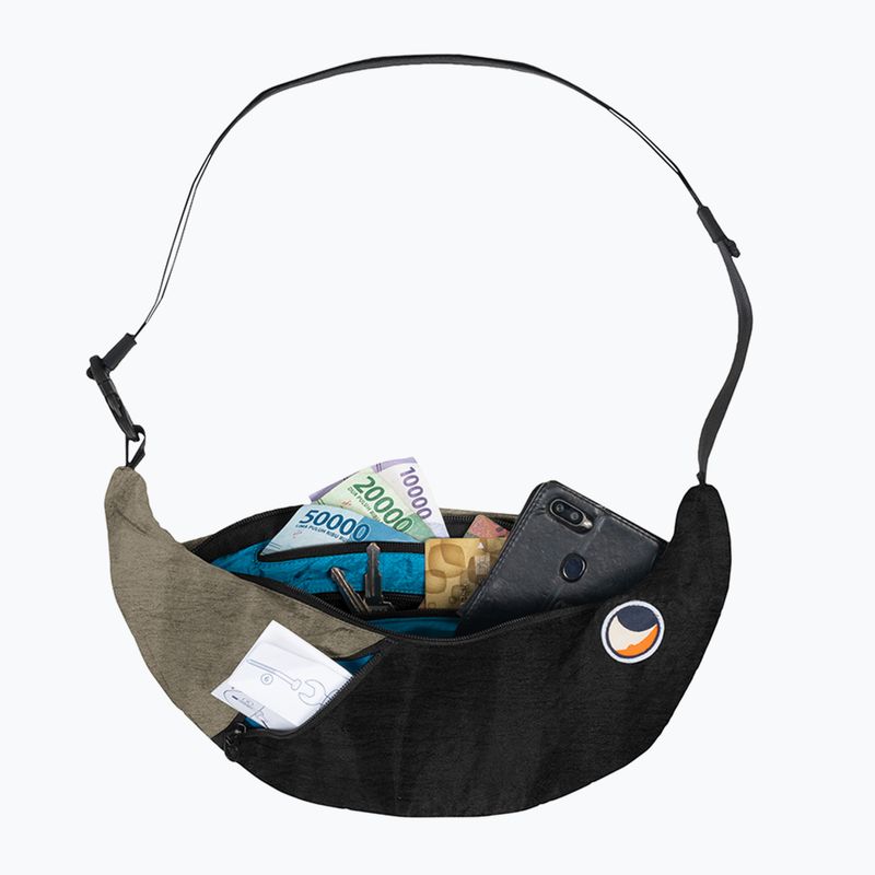 Ticket To The Moon - Borsa a tracolla Upcycled Sling nero/beige naturale 2