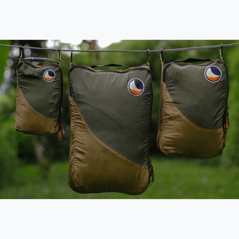 Set di cubi organizzatori da viaggio Ticket To The Moon 3 pezzi marrone/verde militare 3