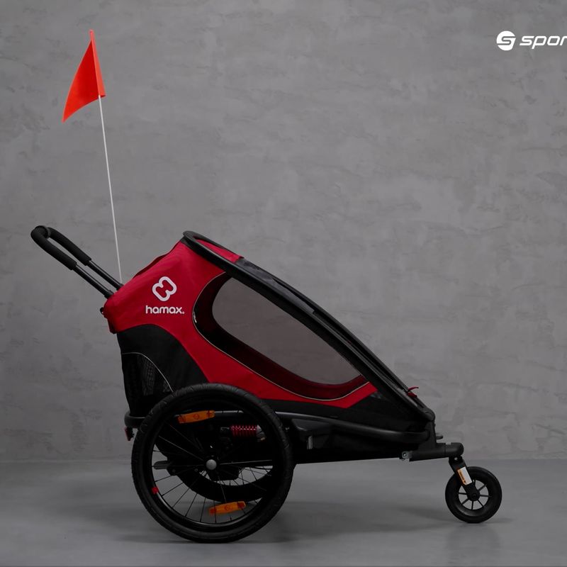 Rimorchio per biciclette Hamax Outback One rosso/nero 10