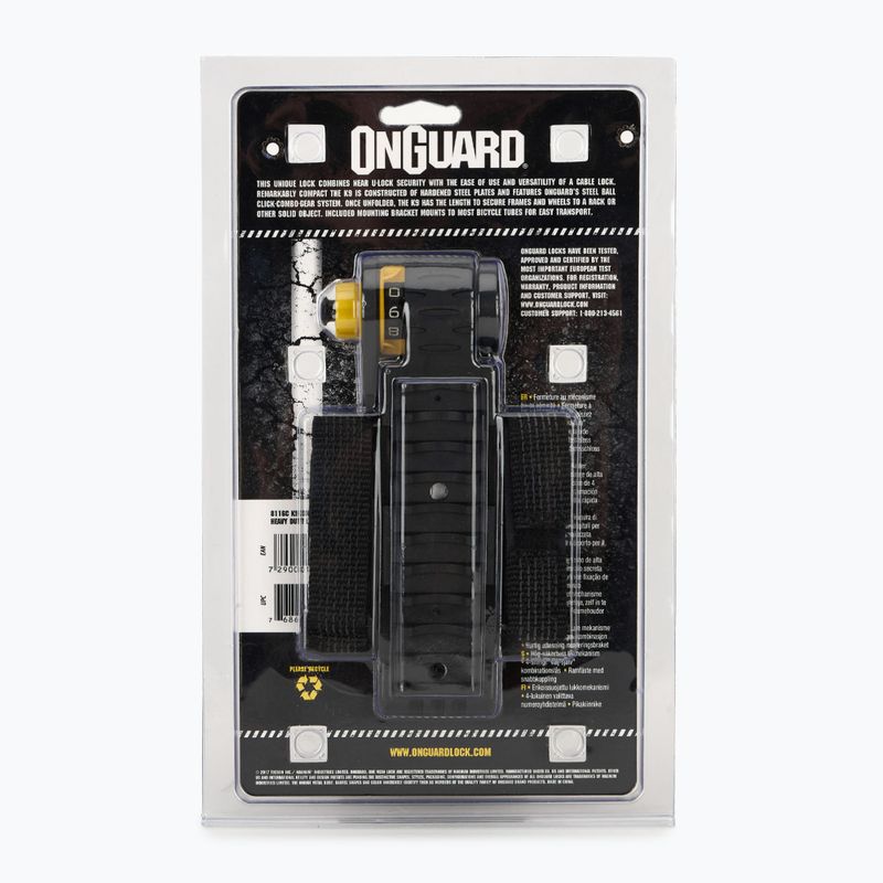 Blocco bici OnGuard Link Plate Lock K9 Combo 8116C 2