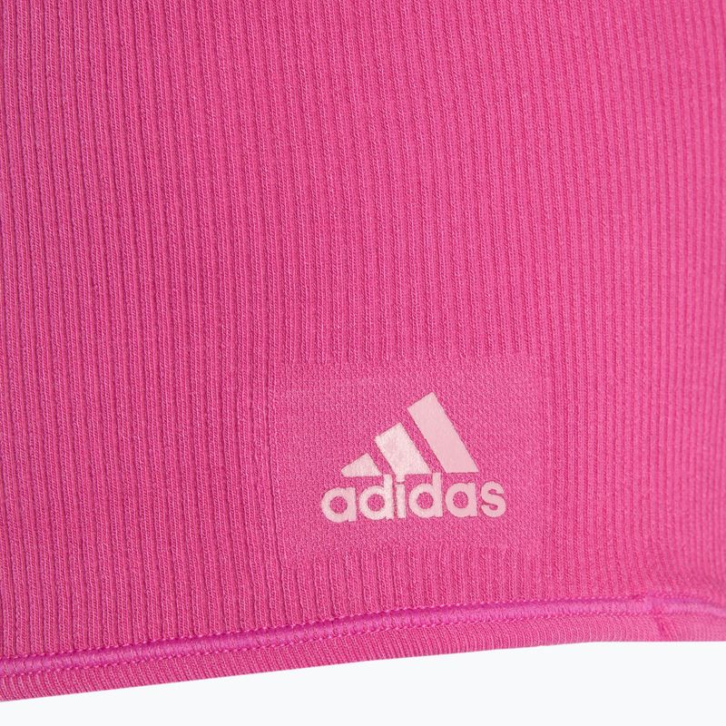 Donne adidas Ribbed Active Seamless Halter Bralette 3D top fucsia semilucido 3