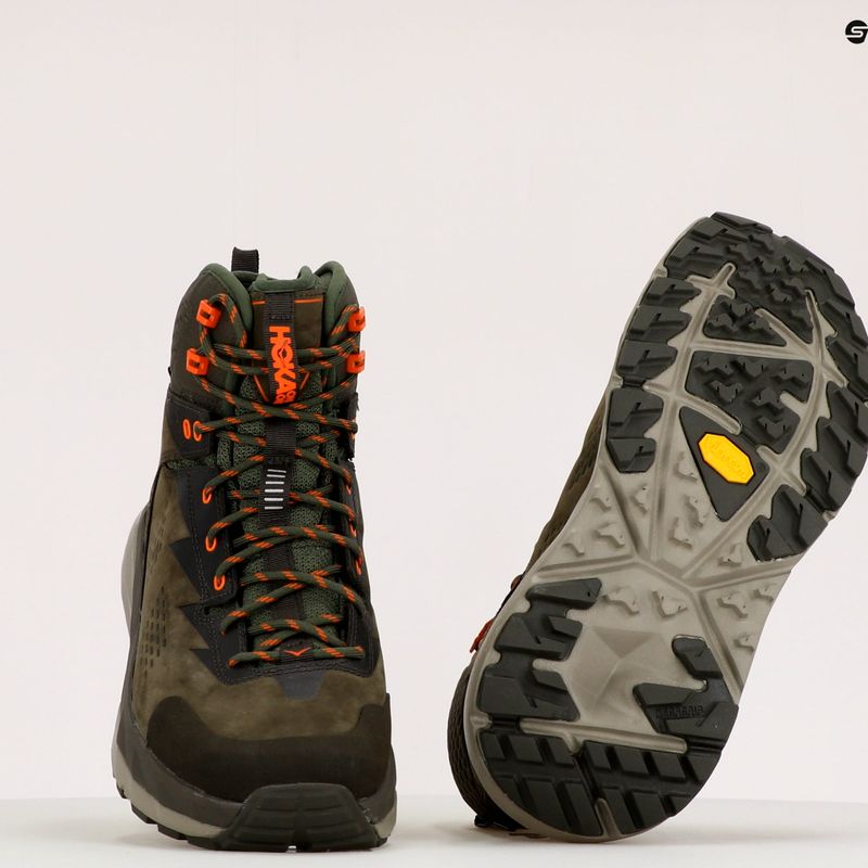 Scarpe da trekking da uomo HOKA Kaha GTX nero oliva/verde 9