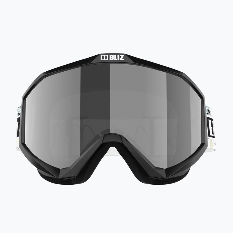 Occhiali da sci per bambini Bliz Liner Jr nero bianco logo/marrone&argento specchio 2