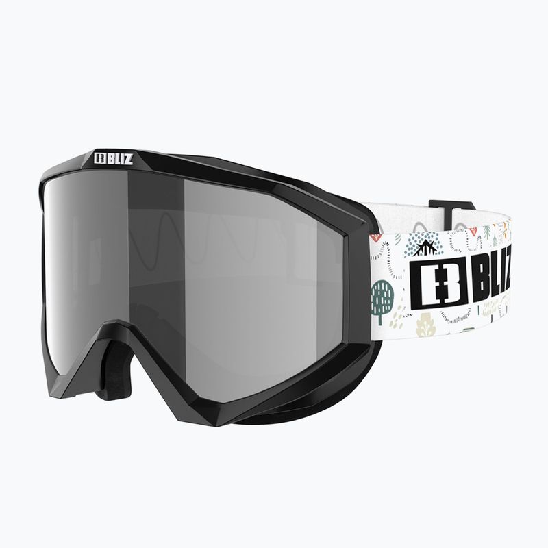 Occhiali da sci per bambini Bliz Liner Jr nero bianco logo/marrone&argento specchio 3