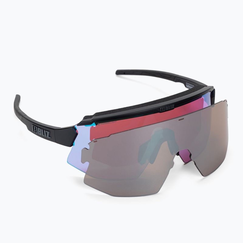 Occhiali da sole Bliz Breeze Nano Optics Nordic Light nero opaco/begonia/blu viola multi 5