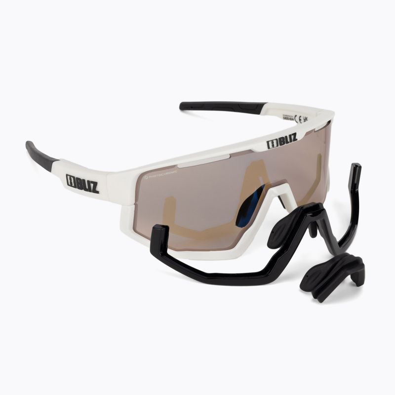 Occhiali da sole multi Bliz Fusion Nano Optics Photochromic bianco/marrone opaco