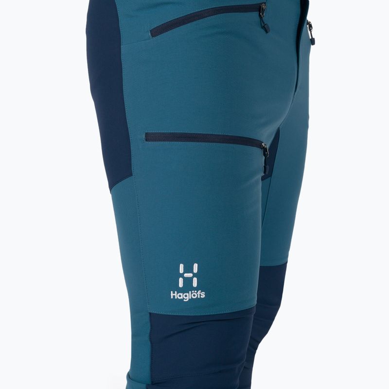 Pantaloni da trekking da uomo Haglöfs Mid Slim blu oceano scuro/marrone 5
