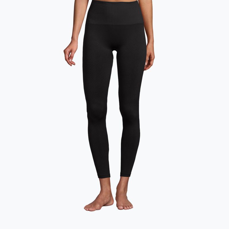 Casall leggings donna senza cuciture a costine grafiche a vita alta nero 2