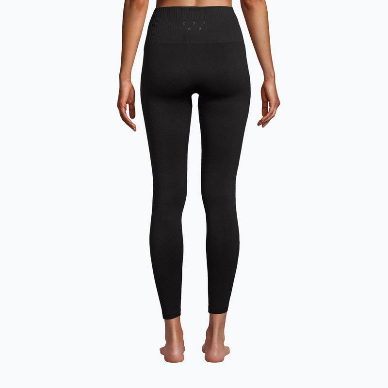 Casall leggings donna senza cuciture a costine grafiche a vita alta nero 3