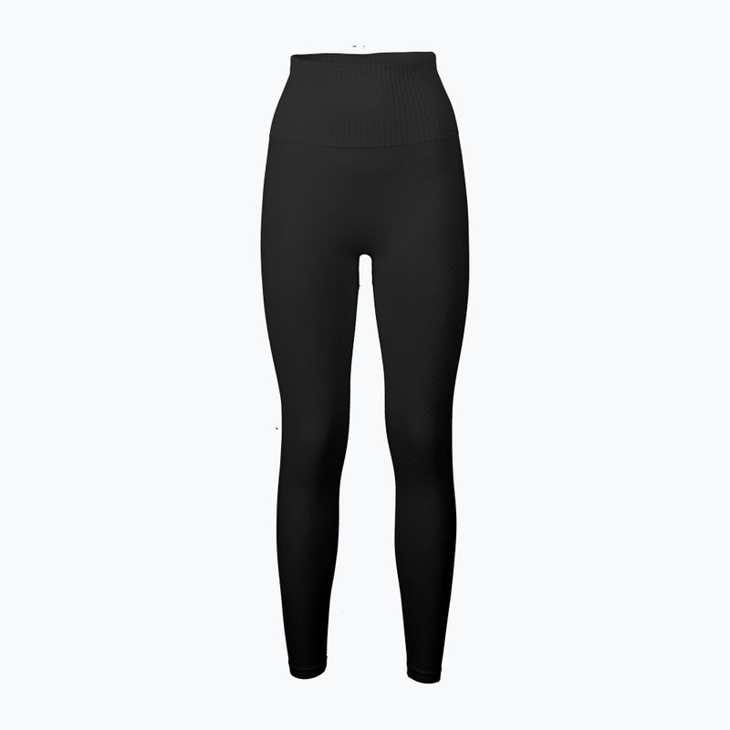 Casall leggings donna senza cuciture a costine grafiche a vita alta nero 4