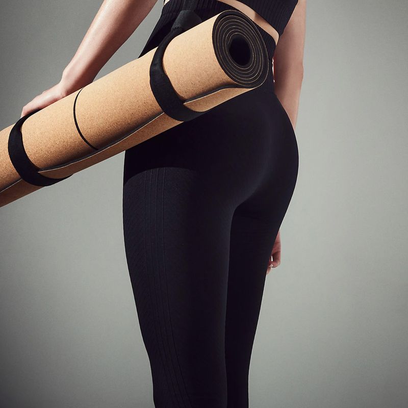 Casall leggings donna senza cuciture a costine grafiche a vita alta nero 5