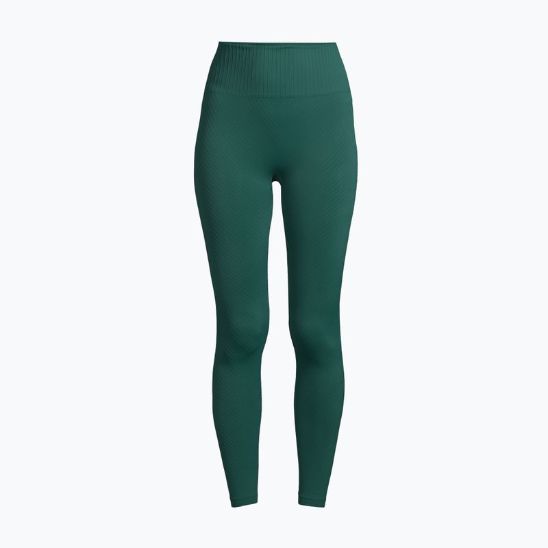 Leggings donna Casall senza cuciture a costine grafiche a vita alta verde giardino 2