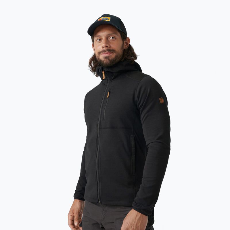 Giacca da trekking da uomo Fjällräven Keb Fleece Hoodie nero