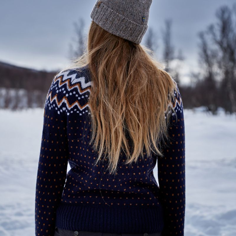 Fjällräven maglione da donna Övik Knit Cardigan navy scuro 11