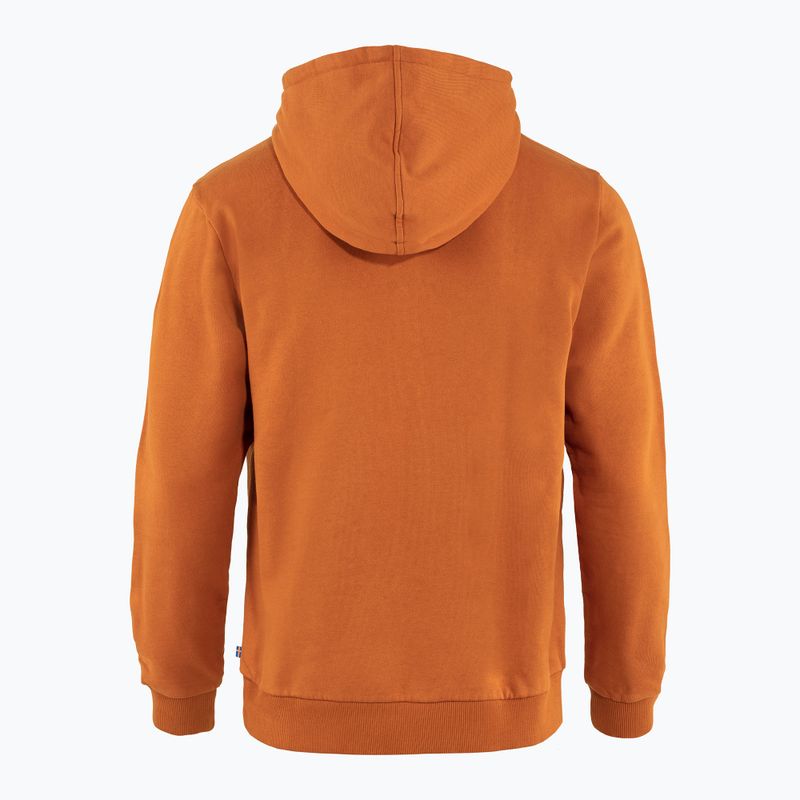 Felpa da trekking da uomo Fjällräven Logo Hoodie terracotta marrone 2