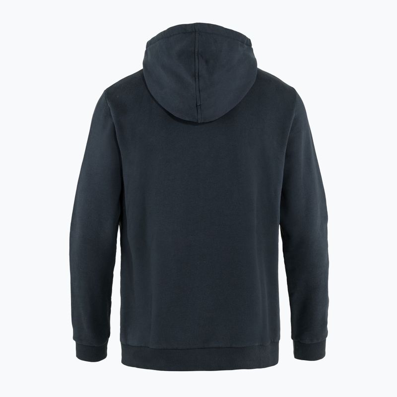 Felpa da trekking da uomo Fjällräven Logo Hoodie navy scuro 7
