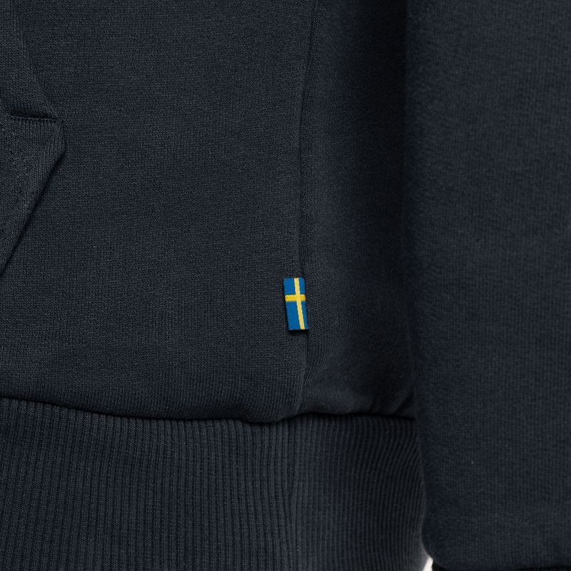 Felpa da trekking da uomo Fjällräven Logo Hoodie navy scuro 9