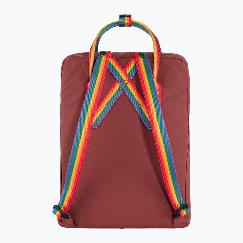 Zaino da città Fjällräven Kanken Rainbow 16 l, rosso bue/ fantasia arcobaleno 3