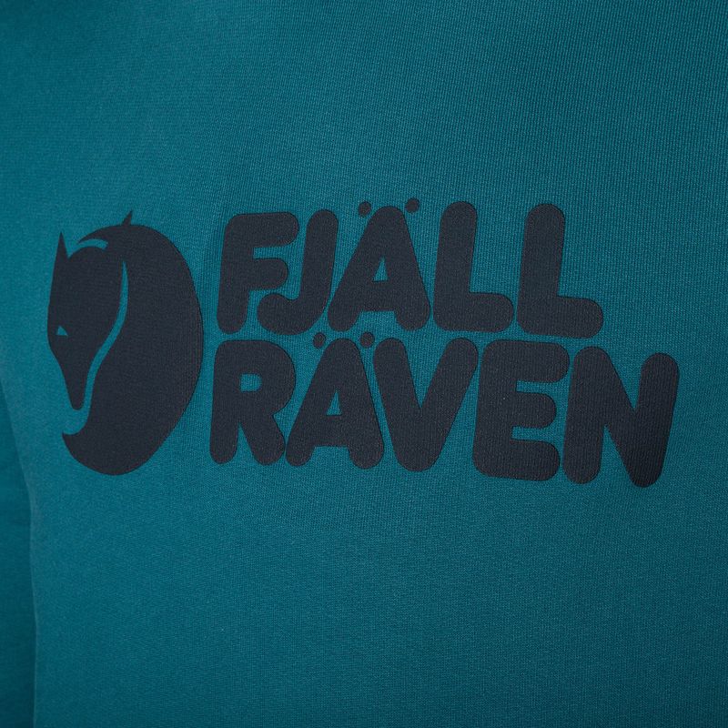 Felpa da trekking uomo Fjällräven Logo Hoodie deep sea 3