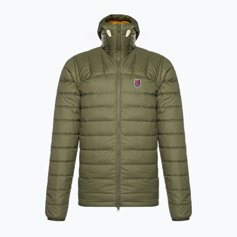 Piumino Fjällräven Expedition Pack Uomo con cappuccio verde/giallo senape