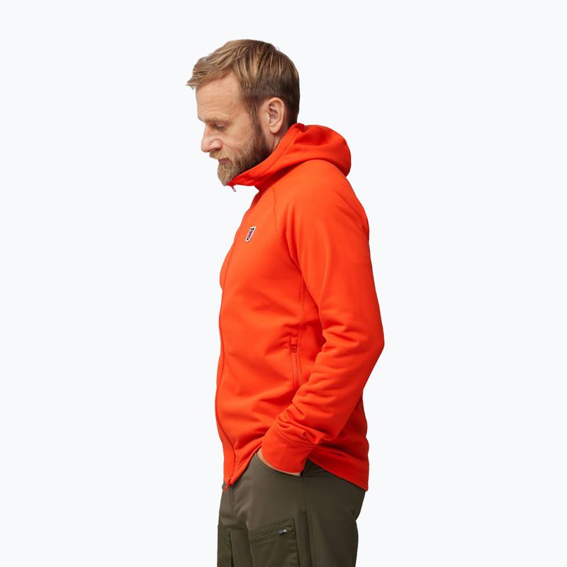 Giacca da trekking da uomo Fjällräven Expedition Fleece Hoodie arancione fuoco 3