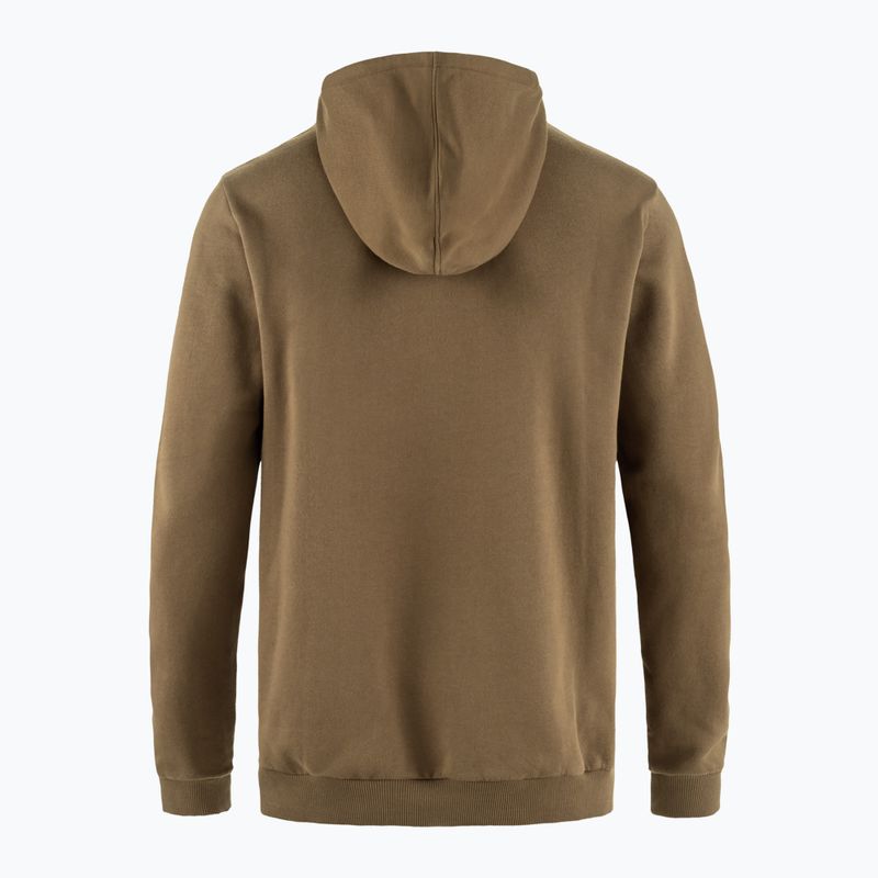 Felpa con cappuccio Fjällräven Logo Uomo, marrone scuro 2