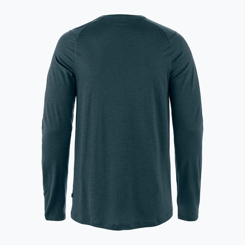 Maglia trekking a maniche lunghe da uomo Fjällräven Bergtagen Merino mountain blue 2