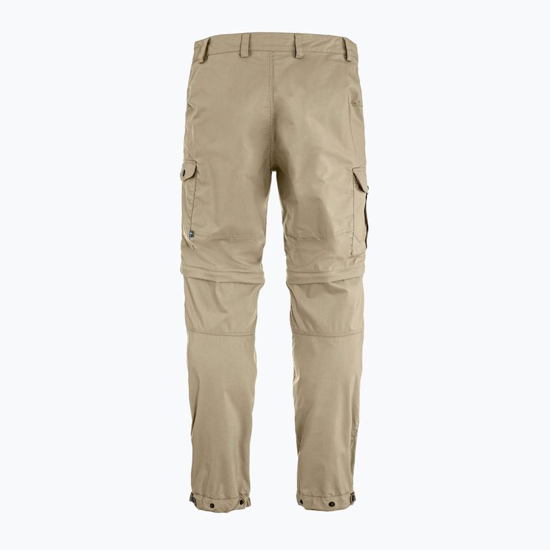 Pantaloni da trekking da uomo Fjällräven Vidda Pro Lite Zip Off fossil 2