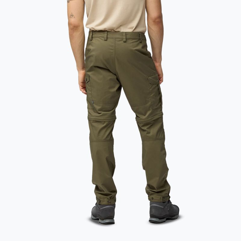 Pantaloni da trekking da uomo Fjällräven Vidda Pro Lite Zip Off laurel green 3