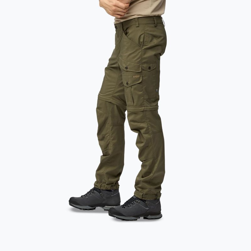 Pantaloni da trekking da uomo Fjällräven Vidda Pro Lite Zip Off laurel green 5