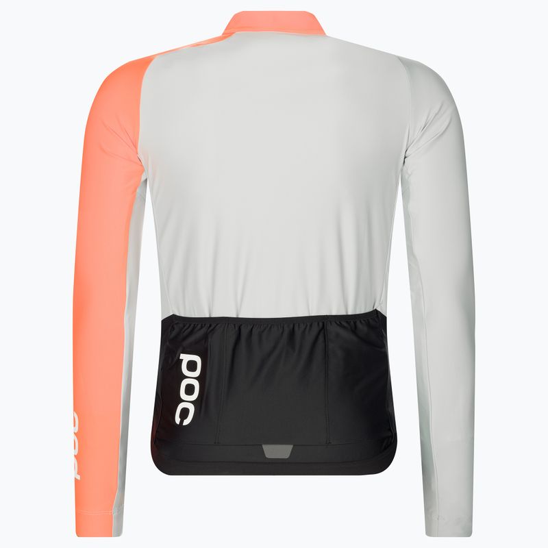 Maglia ciclismo uomo manica lunga POC Essential Road Mid grigio granito/arancio rosa 2