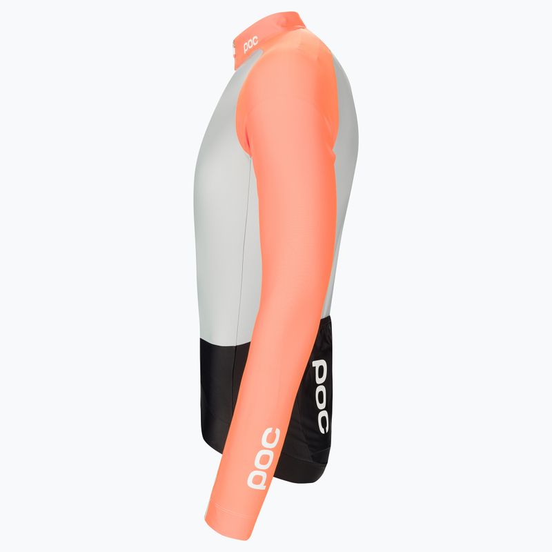 Maglia ciclismo uomo manica lunga POC Essential Road Mid grigio granito/arancio rosa 3