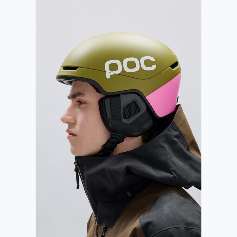 Casco da sci POC Obex Contour olivine green matt/thulite pink matt 7