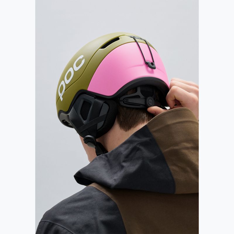 Casco da sci POC Obex Contour olivine green matt/thulite pink matt 8
