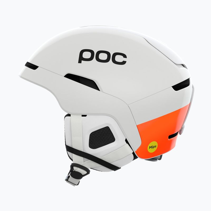 Casco da sci POC Obex MIPS hydrogen white/fluorescent orange 2