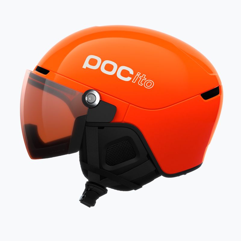 Casco da sci per bambini POC POCito Obex Visor S2 Jr fluo orange/clarity pocito/partly sunny/lt orange 2