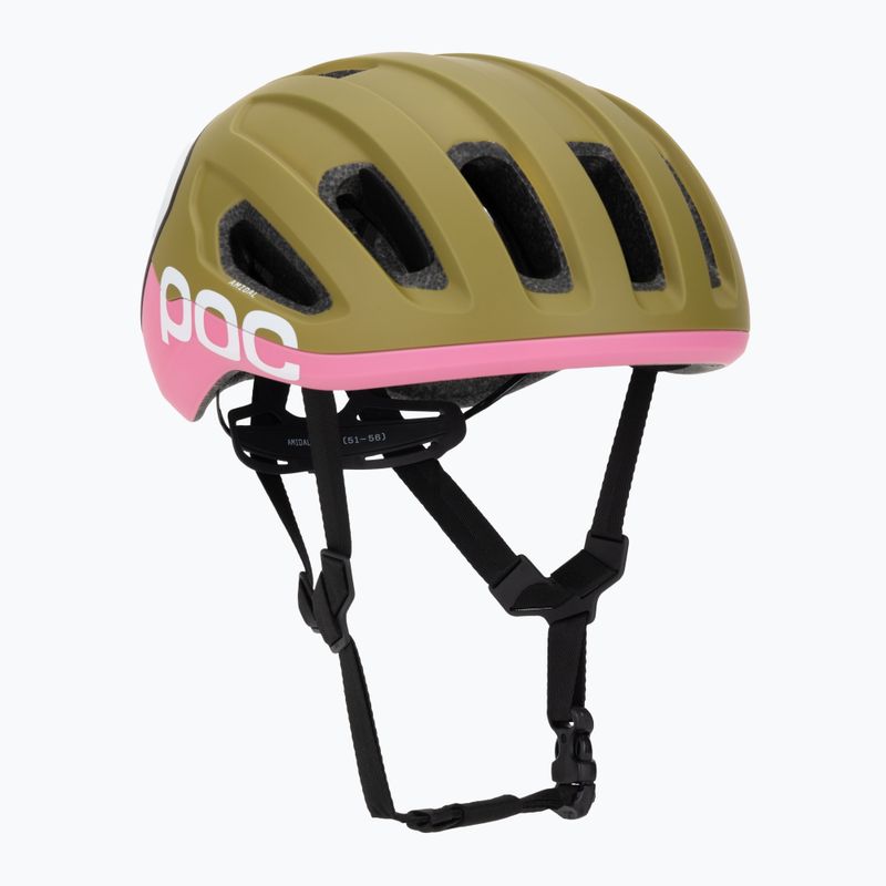 Casco da ciclismo POC Amidal olivine green matt/thulite pink matt