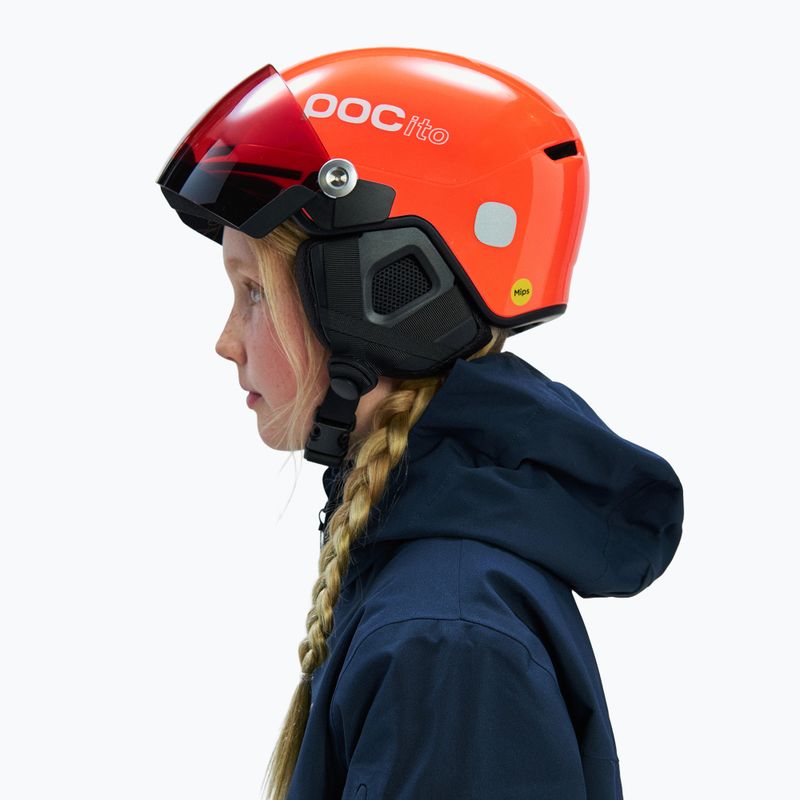 Casco da sci per bambini POC POCito Obex Visor S2 Jr fluorescent orange 8