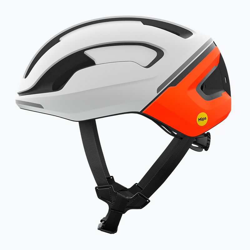 Casco da bici POC Omne Beacon MIPS bianco idrogeno/arancio fluorescente opaco 2