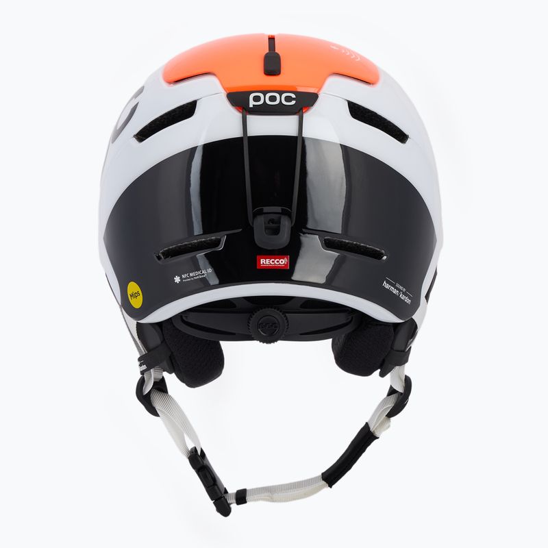 Casco da sci con sistema audio POC Obex Connect idrogeno bianco/arancio fluorescente avip 3