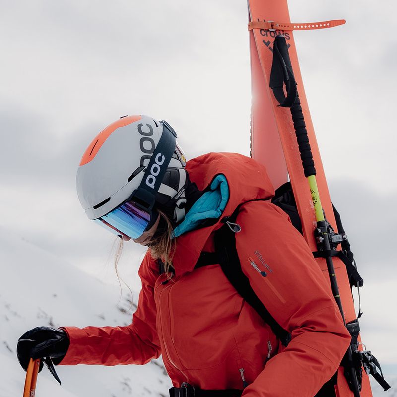 Casco da sci con sistema audio POC Obex Connect idrogeno bianco/arancio fluorescente avip 10