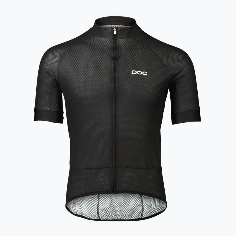 Maglia ciclismo da uomo POC Essential Road Logo uranium black/hydrogen white