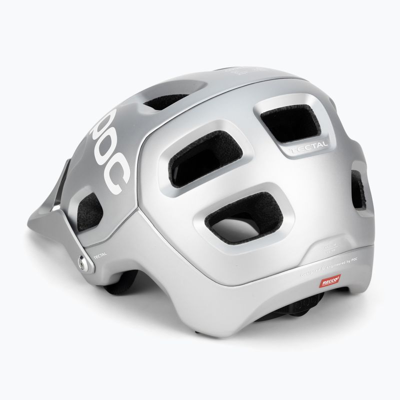 Casco da bici POC Tectal argentite argento opaco 4