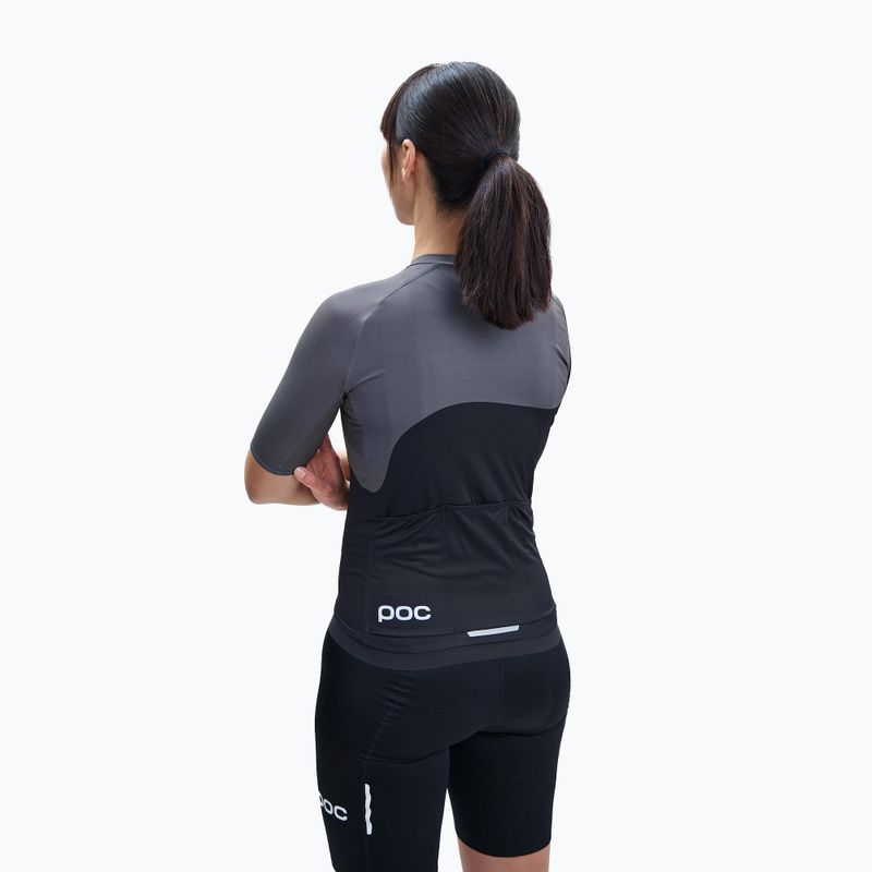 Maglia ciclismo donna POC Essential Road Print nero uranio/grigio silvestre 2